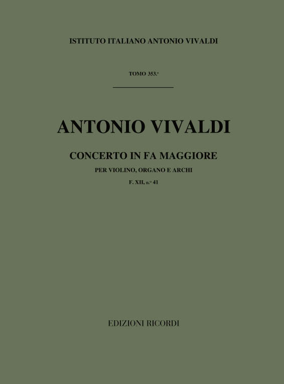 Concerto in Fa maggiore per violino, organo e archi