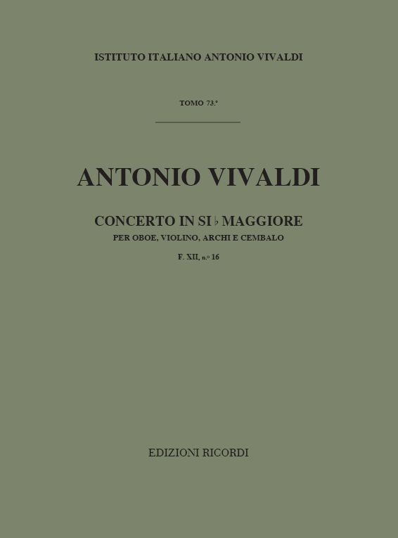 Concerto in Si bemolle maggiore per oboe, violino, archi e cembalo 