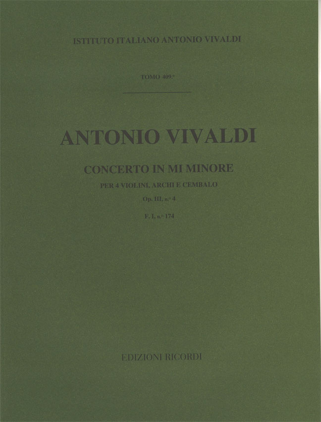 Concerto in Mi minore per quattro violini, archi e cembalo