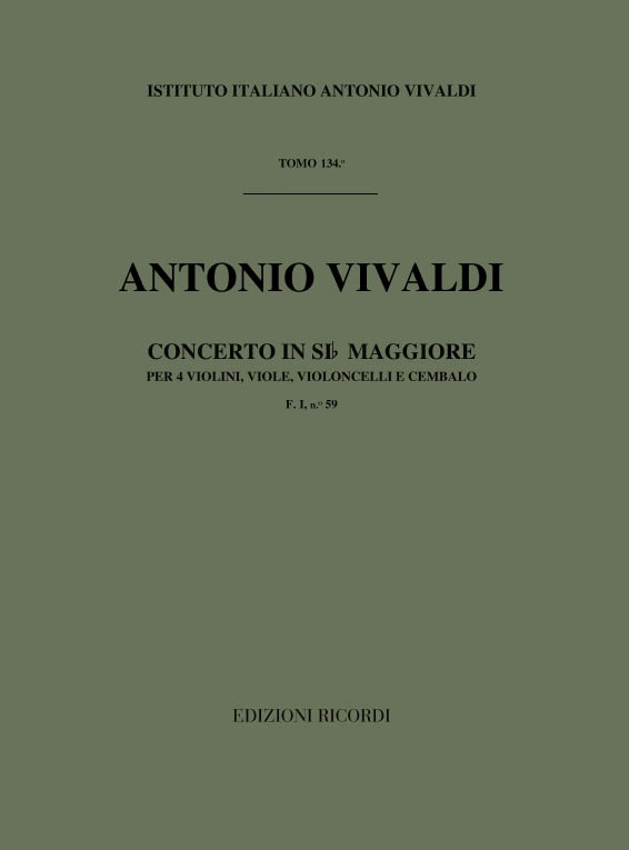 Concerto in Si bemolle maggiore per quattro violini, viole, violoncelli e cembalo 