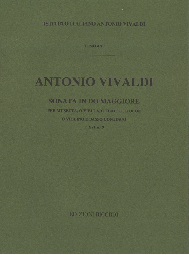 Sonata in Do maggiore per musetta, o viella, o flauto, o oboe, o violino e basso continuo