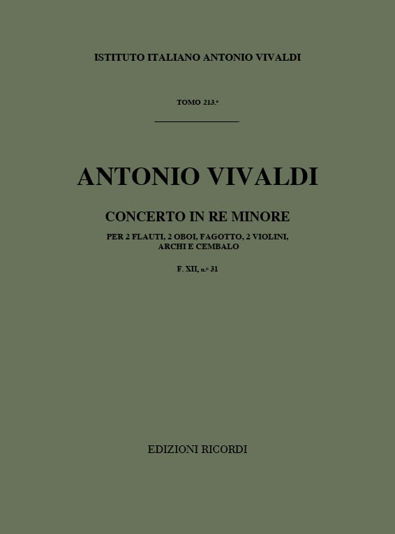 Concerto in Re minore per due flauti, due oboi, fagotto, due violini, archi e cembalo