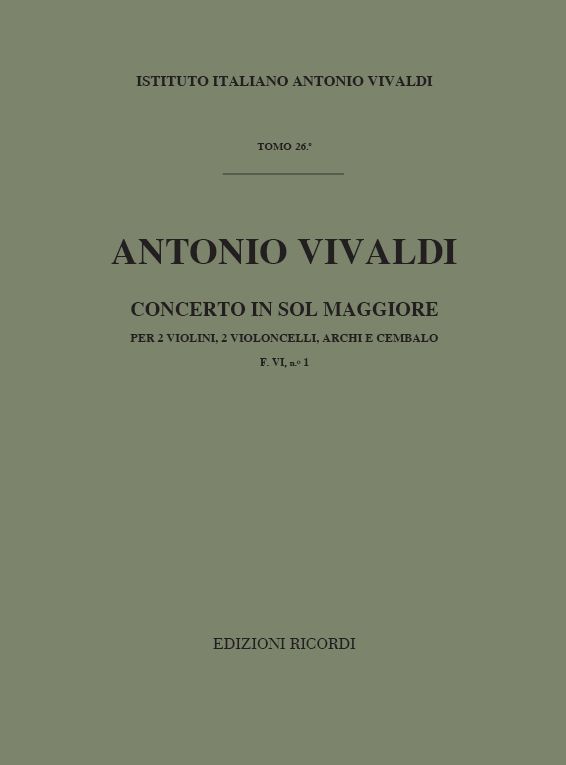 Concerto in Sol maggiore per due violini, due violoncelli, archi e cembalo