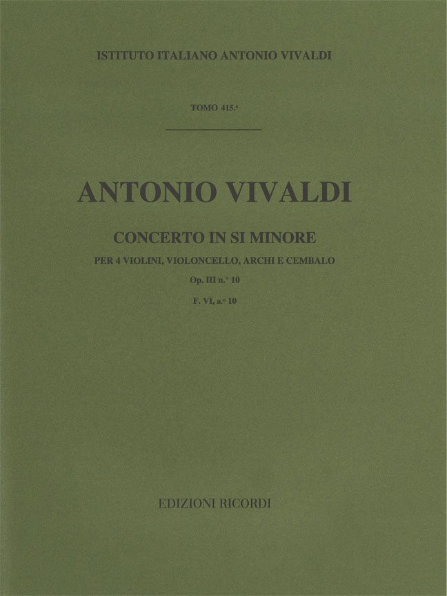 Concerto in Si minore per quattro violini, violoncello, archi e cembalo