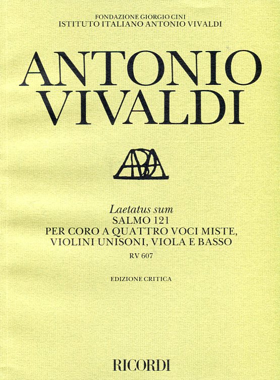 Lætatus sum, Salmo 121 per coro a quattro voci miste, violini unisoni, viola e basso 