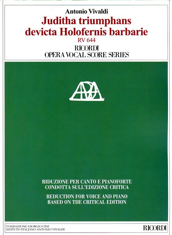 Juditha triumphans devicta Holofernis barbarie - riduzione per canto e piano