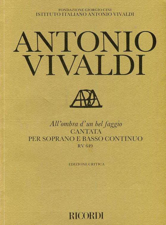 All'ombra d'un bel faggio, Cantata per soprano e basso continuo