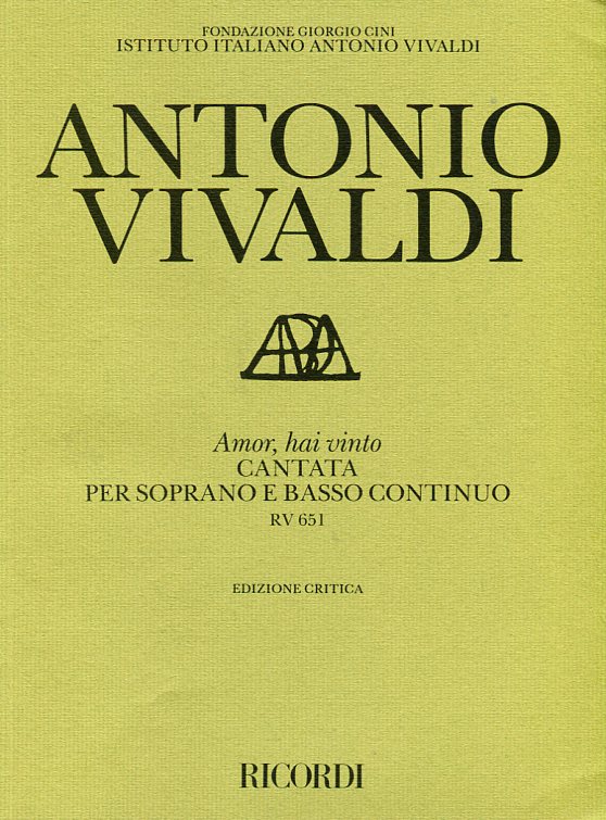 Amor hai vinto, Cantata per soprano e basso continuo
