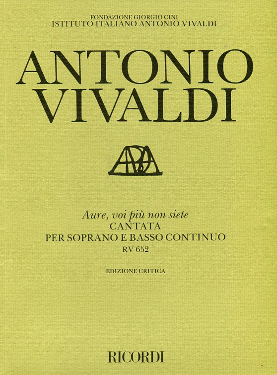 Aure, voi più non siete, Cantata per soprano e basso continuo