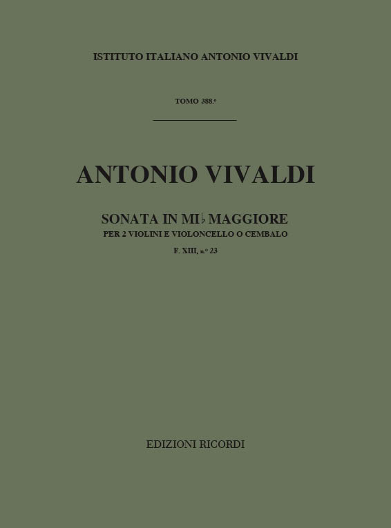 Sonata in Mi bemolle maggiore per due violini e violoncello o cembalo