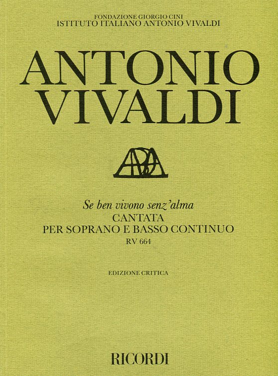Se ben vivono senz'alma, Cantata per soprano e basso continuo