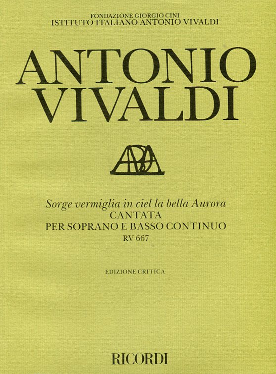 Sorge vermiglia in ciel la bella Aurora, Cantata per soprano e basso continuo