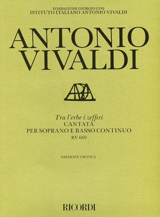 Tra l'erbe i zeffiri, Cantata per soprano e basso continuo