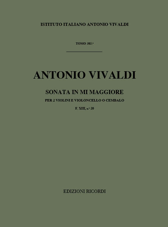 Sonata in Mi maggiore per due violini e violoncello o cembalo