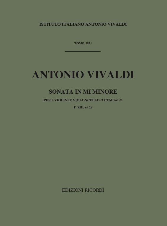Sonata in Mi minore per due violini e violoncello o cembalo