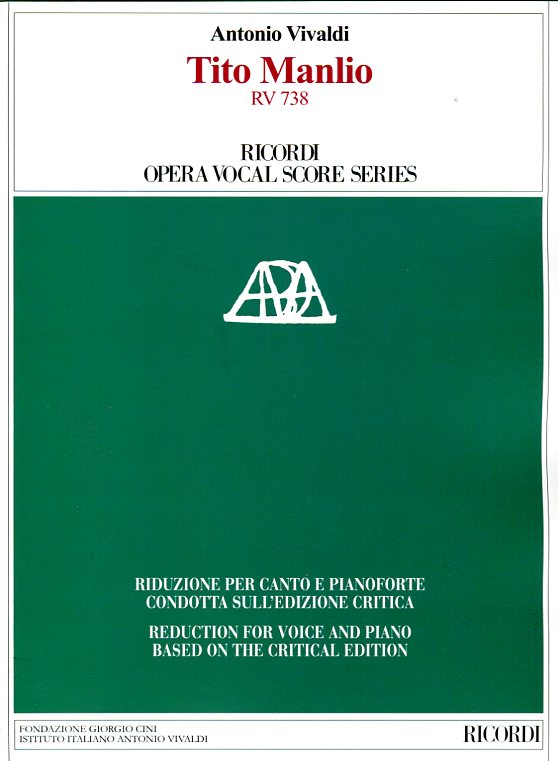 Tito Manlio - Riduzione per canto e pianoforte condotta sull'edizione critica