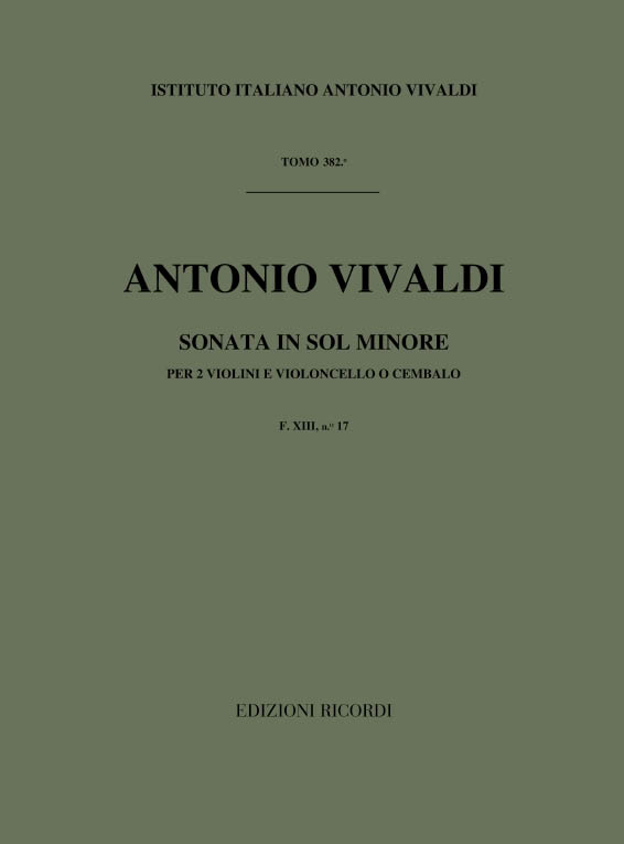 Sonata in Sol minore per due violini e violoncello o cembalo