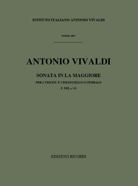 Sonata in La maggiore per due violini e violoncello o cembalo
