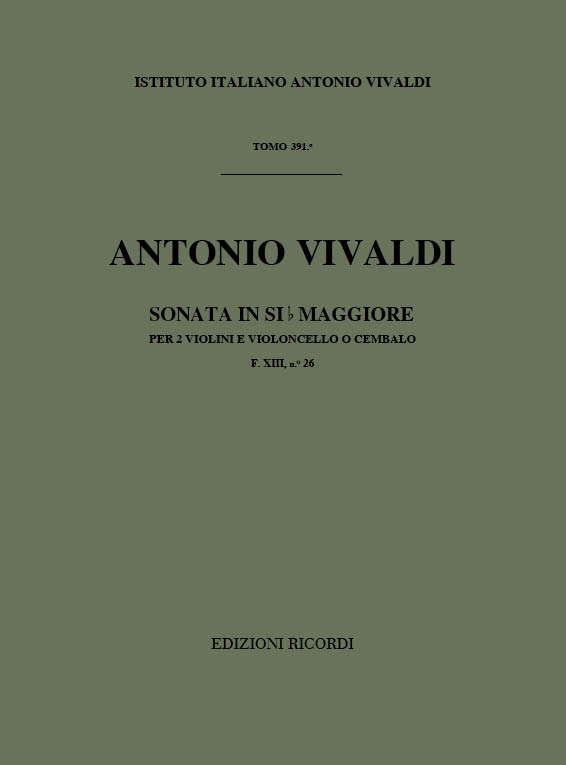 Sonata in Si bemolle maggiore per due violini e violoncello o cembalo