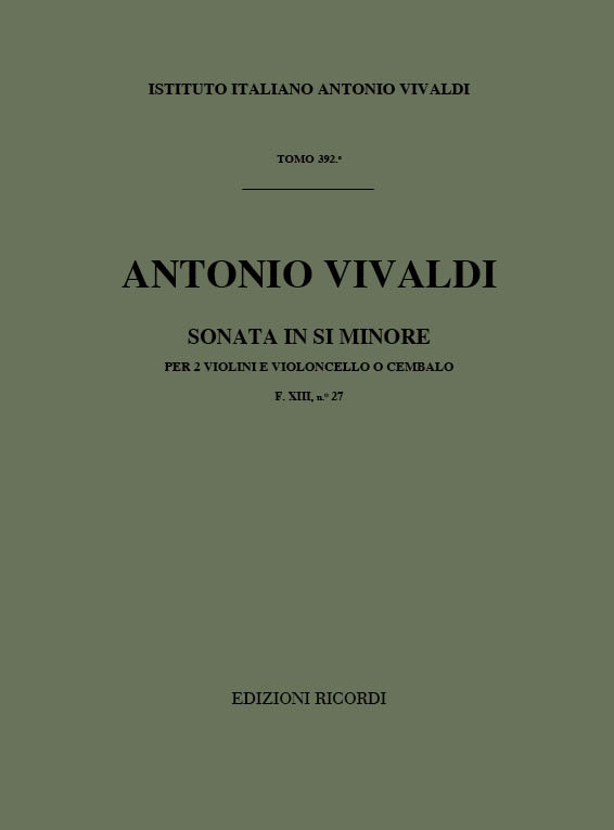 Sonata in Si minore per due violini e violoncello o cembalo