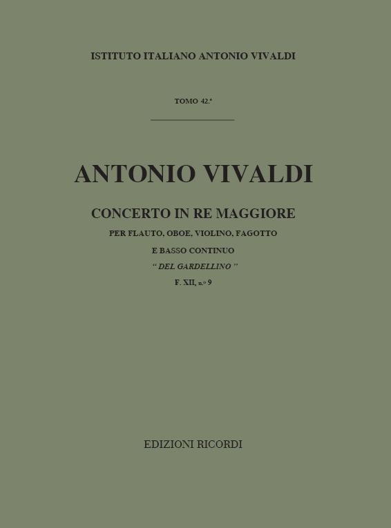 Concerto in Re maggiore per flauto, oboe, violino, fagotto e basso continuo "Del Gardellino"