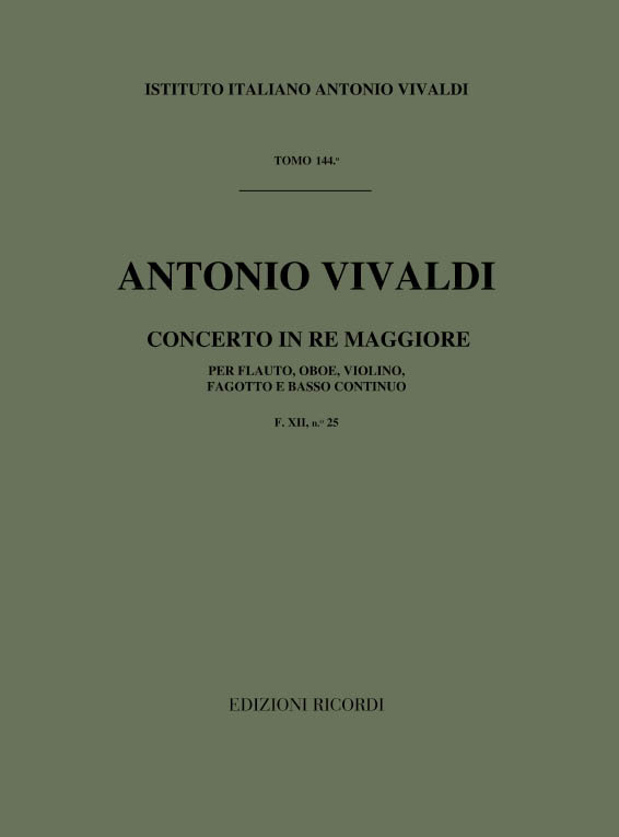 Concerto in Re maggiore per flauto, oboe, violino, fagotto e basso continuo