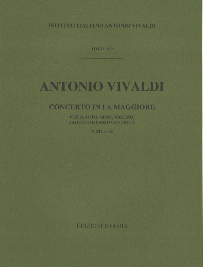 Concerto in Fa maggiore per flauto, oboe, violino, fagotto e basso continuo